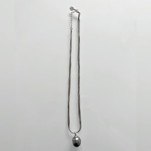 Majorica Tahitian circle baroque pearl multi-strand sterling silver necklace